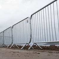 Barrière de contrôle des foules en acier inoxydable, clôture de chantier, clôture temporaire, idéale pour la sécurité des chantiers et la mise en zones