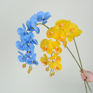 Orchidées Phalaenopsis Artificielles 9 7 5 Têtes Fleurs Artificielles en Caoutchouc Souple Décoration Mariage Maison Style Moderne Origine Européenne - Product Image 4