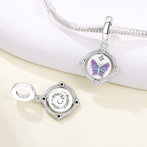 2026 Hot Selling <b>Copper</b> Butterfly Round Pendant <b>Bracelet</b>,Unique and Versatile DIY <b>Bracelet</b> Jewelry Accessories Pendant Wholesale - Product Image 5