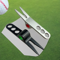 Outil de réparation de divots multifonctionnel léger en alliage de zinc avec logo personnalisé, style sifflet, noir et argent, accessoires de golf pour chapeau VASTUP