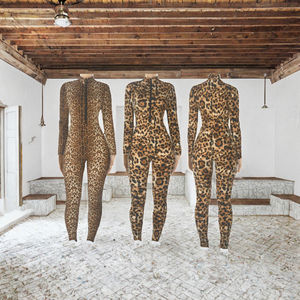 Novedad de Otoño, Ropa de Mujer Informal, Transpirable, Ecológica, de Punto, con Estampado de Moda, Cuello Redondo, Cremallera Delantera, Mallas, Ropa de Club, Manga Larga - Product Image 3