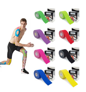 CE RoHS <span class=keywords><strong>Kinesiotape</strong></span> con agujeros 5M rollo látex libre elástico soporte cintura <span class=keywords><strong>rodilla</strong></span> tobillo deportes flejes - Product Image 6
