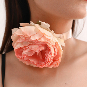 Kalung Bunga Prancis Model Terbaru 2024, Kalung Bunga Boho Besar, Kalung Choker Transparan, Kalung Leher - Product Image 1