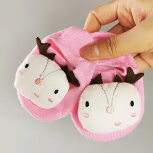 Spring Korean Fashion Cute Bow 3D Cartoon Dolls Toddler Socks Soft Cotton Fancy Non-slip Baby Floor Socks