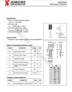 KSE340G KSE350G MJE340 KSE340 MJE350 MJE340G MJE350G ถึง126 0.5A 300V <span class=keywords><strong>ทรานซิสเตอร์</strong></span>พลังงานสำหรับเครื่องขยายเสียง - Product Image 5