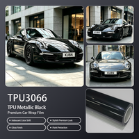 Film de protection TPU pour voiture, noir métallisé, auto-réparant, anti-salissure, installation à l'état humide pour tuning automobile