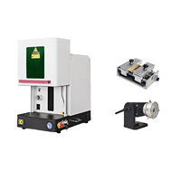 Machine de marquage laser à fibre de type fermé de petite taille avec couvercle de sécurité et porte de capteur ordinateur portable rotatif en option