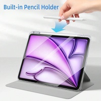 Étui transparent en acrylique avec support rotatif à 360° pour iPad 10 11 2025 Pro 11 pouces/Air 6 11/13 pouces Mini7 avec porte-crayon