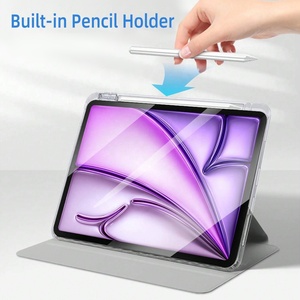 Rõ ràng Acrylic đứng trường hợp đối với <span class=keywords><strong>iPad</strong></span> 11 10/2024 Pro 11 inch/không khí 6 5 10.9 inch/Mini 7 360 xoay đứng bìa với chủ bút chì - Product Image 3