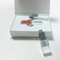 2025 Nieuwe Product USB-C Acryl Kristal Usb Flash Drives 2.0 3.0 Aangepaste 8Gb 16Gb 32Gb 64Gb Type-C Pendrive Voor Telefoon En Laptop