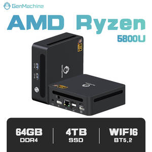 Mini PC de Alto Rendimiento GenMachine <span class=keywords><strong>R7</strong></span> <span class=keywords><strong>5800U</strong></span>, 8 Núcleos, Triple Pantalla 4K, WiFi6 + BT5.2, GbE, Doble USB 3.0, Microcomputadora Empresarial - Product Image 1