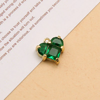 Pendentif cœur coloré incrusté de zircon Moyamiya, collier et bracelet tendance pour femmes, accessoires de bijoux DIY en fer électroplaqué