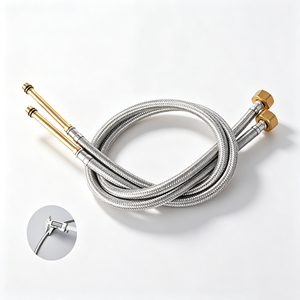 Mangueras de Entrada de Agua para Lavabo de Baño, Diseño Moderno, Acero Inoxidable, Trenzado de Alambre, PVC, para Plomería - Product Image 1