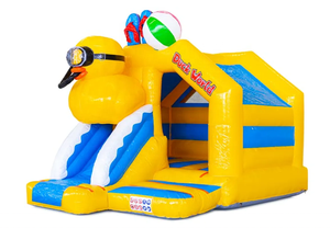 Château gonflable commercial Canard Jaune avec toboggan, adorable château sauteur « Duck World » pour les fêtes d'été et les jeux en plein air pour enfants - Product Image 3