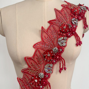 Accesorios de Boda al por Mayor, Encaje con Flecos de Perlas y Pedrería para Vestidos de <span class=keywords><strong>Novia</strong></span> y Decoración de Vestidos Formales - Product Image 1