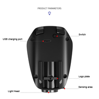 Kits de Lampes LED de Projection Laser Sans Fil pour Portières de Voiture, Accessoires Auto avec Logo Fantôme Lumineux et Câble USB