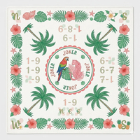 Tapis de Mahjong pliable en néoprène Bam Bird de 31,5 x 31,5 pouces en caoutchouc pour jeux de poker et Mahjong américain