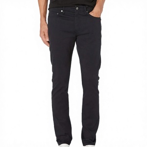 Wholesale <b>Men's</b> Slim Fit Straight Khaki Pants for <b>Men</b> 5-Pocket <b>Stretch</b> Denim Vintage Streetwear Light Wash Casual Winter/Autumn - Product Image 3