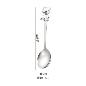 DFU0143 3D Bear Cartoon Christmas Spoon Set Stainless Steel Flatware Set Gift <b>Box</b> Nice 3D Bear Spoon Gift - Product Image 2