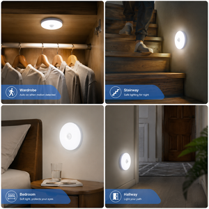 Luz Nocturna LED con Sensor de Movimiento, Recargable, 6000K, Luz Blanca Fría, Redonda, Montaje Magnético, Funciona con Batería, para Uso Doméstico, Escaleras - Product Image 6