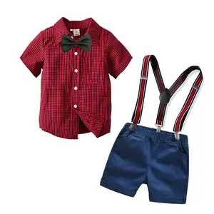 Vêtements d'été pour enfants, vente en gros, vêtements adorables pour garçons, ensemble de 2 pièces à la mode, 020a338