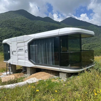 Maison préfabriquée en capsule spatiale pour l'extérieur, 2 chambres, maison modulaire portable pour petit hôtel, jardin, maison, bungalow