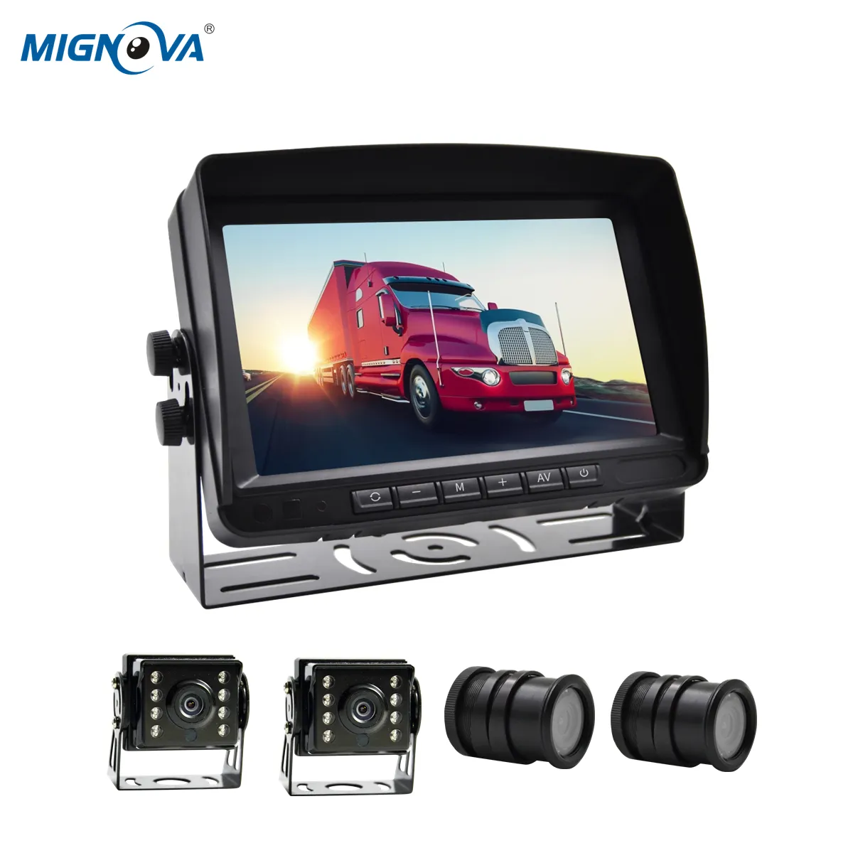 Backup-Kamerasystem-Kit, 10-Zoll-HD-Quad-Split-Bildschirmmonitor mit wasserdichten Rückfahrkamera-Park linien für LKW-Wohnmobile