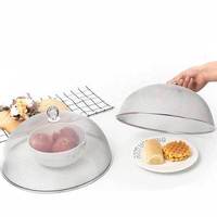 Couvre-plat rond en acier inoxydable, couvre-table domestique anti-insectes et anti-poussière, couvre-aliments, haute sécurité