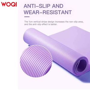 Tapis de yoga Woqi 6 mm d'épaisseur, TPE antidérapant, violet bleu, rectangulaire, pour entraînement à domicile et exercices d'équilibre - Product Image 4