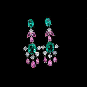 हीवेदर फैशन राउंड वाटर शेम के लिए महिला ब्राइडल गहनों के लिए सेट शीनी क्यूबिक ज़िरकोनिया सहायक उपकरण N-762 - Product Image 4