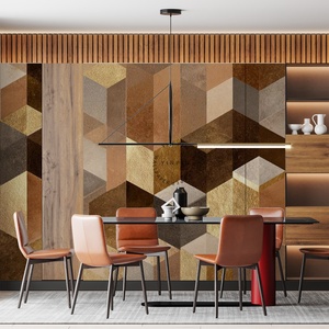 Carta da Parati Murale Geometrica Cubica Metallizzata Impermeabile Facile da Installare Fai-da-Te per Decorazione Pareti Domestiche - Product Image 4