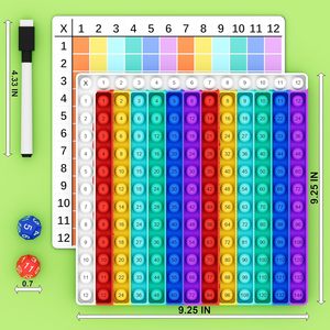 Tableau De Multiplication Effaçable à Sec - Tableau Mathématique Statique Réutilisable Pour Enfants