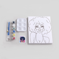 Neues Design Mini Diy Gemälde von Number Kit Afrikanische Frau mit Sonnenbrille 20 X25cm Gerahmte handgemachte Farbe nach Zahlen für Anfänger