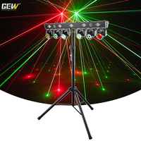 Projecteur 6-en-1 : Faisceau Lumineux, Wash, Laser, Stroboscope, Bandes Lumineuses DMX512, Tête Mobile LED avec Trépied