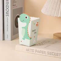 Nouvelle Boîte à Popcorn Dinosaure Transfrontalière, Boîte à Bonbons, Boîte à Frites, Boîte Jetable Écologique Biodégradable en Carton Blanc pour Enfants