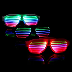 Kacamata LED menyala menyala menyala menyala dalam gelap Neon pesta untuk pesta lampu Led EDM Halloween