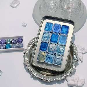 Nacré <span class=keywords><strong>Aquarelle</strong></span> Solide Pigment Split Or Poudre Enveloppé Fleur Teinture Thangka Nail Art DIY Peinture <span class=keywords><strong>Aquarelle</strong></span> Peintures - Product Image 4