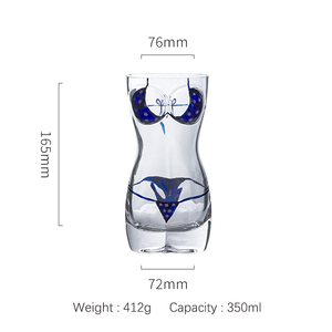 Chope à bière créative en verre cristal, en forme humaine, personnalisée et peinte, design artistique moderne, exclusive pour bars et KTV, motif Femme Héroïque, grande taille pour bière pression - Product Image 6