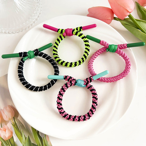 Extrémités colorées nouées bandes de <span class=keywords><strong>cheveux</strong></span> élastiques tressées <span class=keywords><strong>cheveux</strong></span> épais cravate tresse chouchous pour filles femmes queue de cheval corde accessoires - Product Image 1