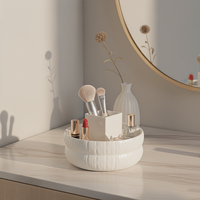 Boîte de rangement rotative pour pinceaux de maquillage série Puff, boîte en plastique, rangement anti-poussière, organisateur de cosmétiques, design moderne, pour la maison, pas cher