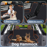 Housse de siège auto universelle pour chien, imperméable, résistante à la saleté, matelassée losanges, avec passepoil orange, type hamac pour siège arrière – Vente en gros usine
