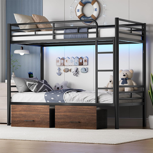 <span class=keywords><strong>Cama</strong></span> Litera Doble de Metal Ajustable de Diseño Moderno, <span class=keywords><strong>Cama</strong></span> <span class=keywords><strong>Alta</strong></span> de Acero para Adultos, Hogar, Escuela, Hotel, Tamaño Doble - Product Image 5