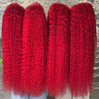 Perruques en cheveux humains brésiliens rouges pas chères, perruques Lace Front pour femmes noires, perruques Lace Frontal HD complètes sans colle en cheveux humains