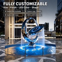 Fontaine décorative en acier inoxydable en forme de grande spirale pour jardin, parc, ville, lac, art extérieur