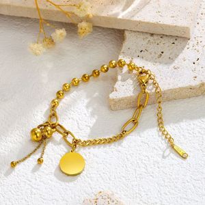 Wholesale of Fashionable Women's Stainless Steel <b>Bracelets</b>, 18K Golden butterfly Eye Metal <b>Ball</b> Tassel <b>Bracelets</b> - Product Image 4