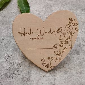 Ciao <span class=keywords><strong>mondo</strong></span> il <span class=keywords><strong>mio</strong></span> nome è il segno del bambino foto del neonato puntello cuore nome del bambino targa - Product Image 2