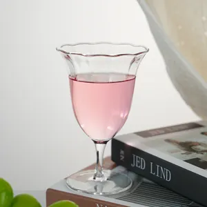लाकोटो 2024 नई डिजाइन हाथ से बनी स्पष्ट पारदर्शी वाइन ग्लास भंडारण गुलाब प्रकाश व्यवस्था