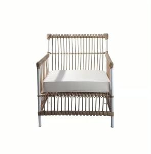 Garden Use Rattan and Wood Woven Chairs Made Of Weather-Resistant Rattan With Aluminum Frame And Polyester Cushions - Product Image 3
