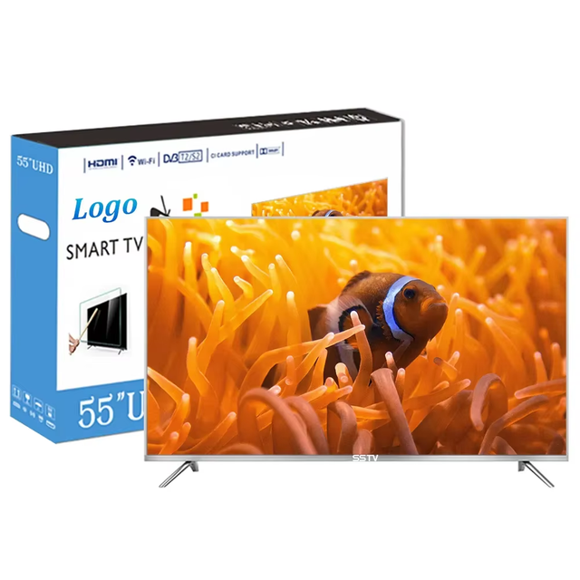 Ultra-thin 4K 120Hz LCD Smart TV 55-65 Inch LED with Tempered Glass
