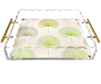 Plateau de service en acrylique transparent de conception sûre de haute qualité Plateau en acrylique de taille personnalisée avec poignées